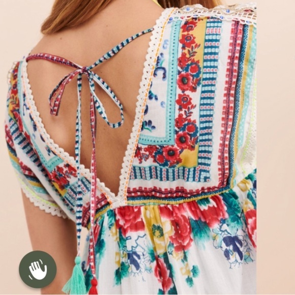 Free People x RAGA Picot Trim Mini Dress Small Beach Coverup - Picture 3 of 7
